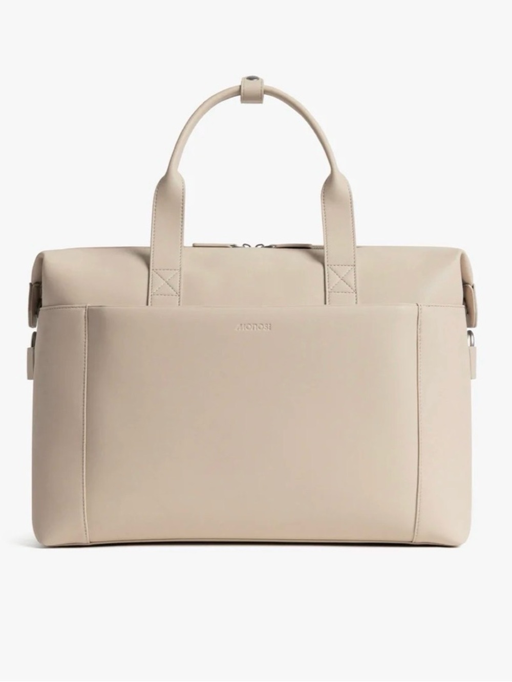 Monos Metro Duffel Ivory Weekender Travel Bag Vegan Leather